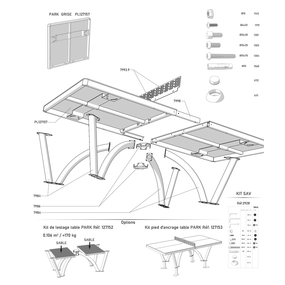 TABLE PARK OUTDOOR Grey